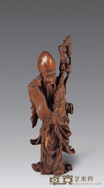 清 黄杨木雕寿星 高26cm